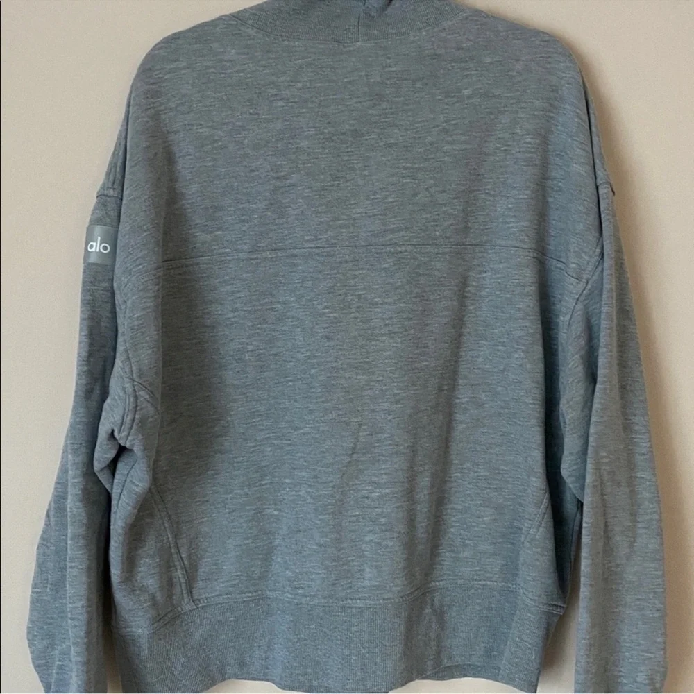 Alo gray hazy mock neck pullover sweatshirt S - Picture 5 of 8